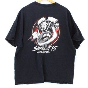 Vintage Gildan Shirt Mens Black Short Sleeve Smokeout 2015 The Horse Logo 2XL